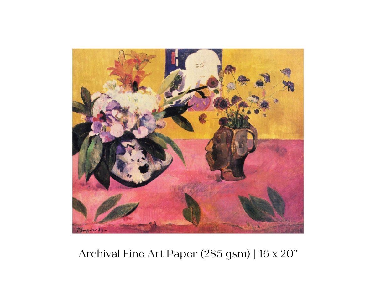 Still Life with Head - Shaped Vase and Japanese Woodcut | P325 - Single Art Prints - Piccolo Fiore Prints
