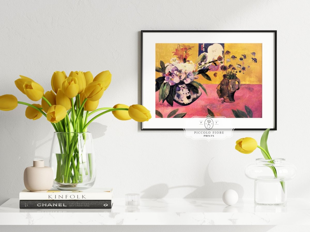Still Life with Head - Shaped Vase and Japanese Woodcut | P325 - Single Art Prints - Piccolo Fiore Prints