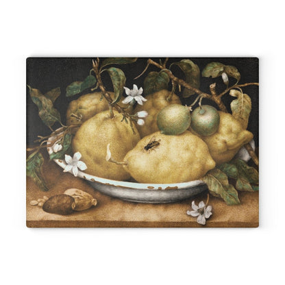 Still Life with Lemons and Limes | Glass Chopping Board - Glass Chopping Board - Piccolo Fiore Prints