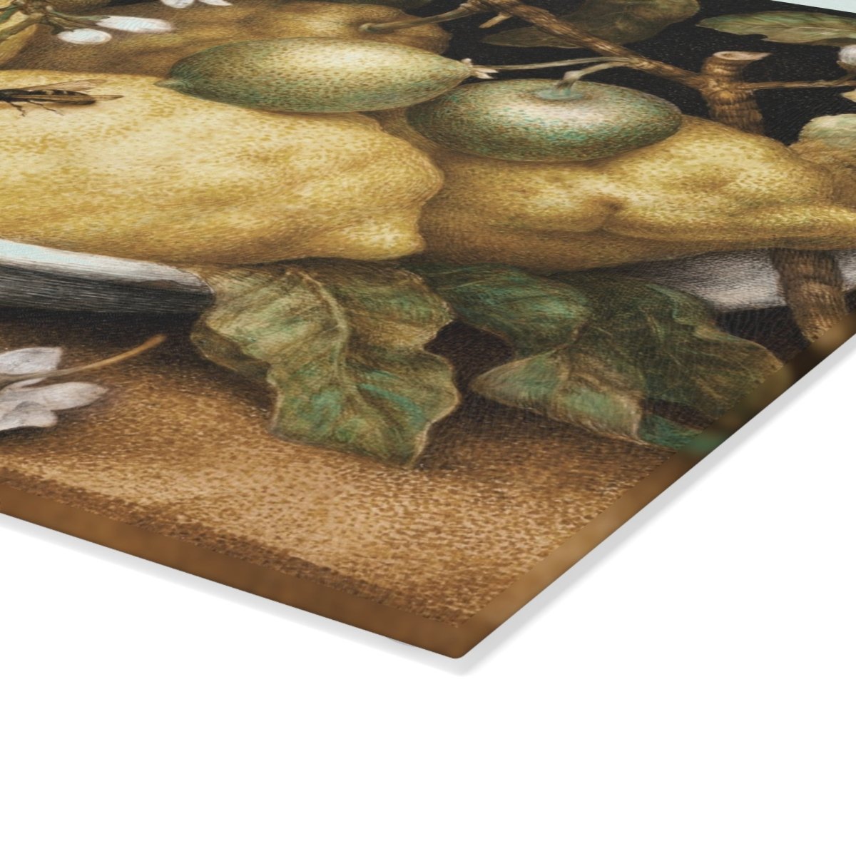 Still Life with Lemons and Limes | Glass Chopping Board - Glass Chopping Board - Piccolo Fiore Prints