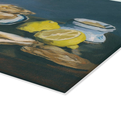 Still Life with Oysters and Lemons | Glass Chopping Board - Glass Chopping Board - Piccolo Fiore Prints
