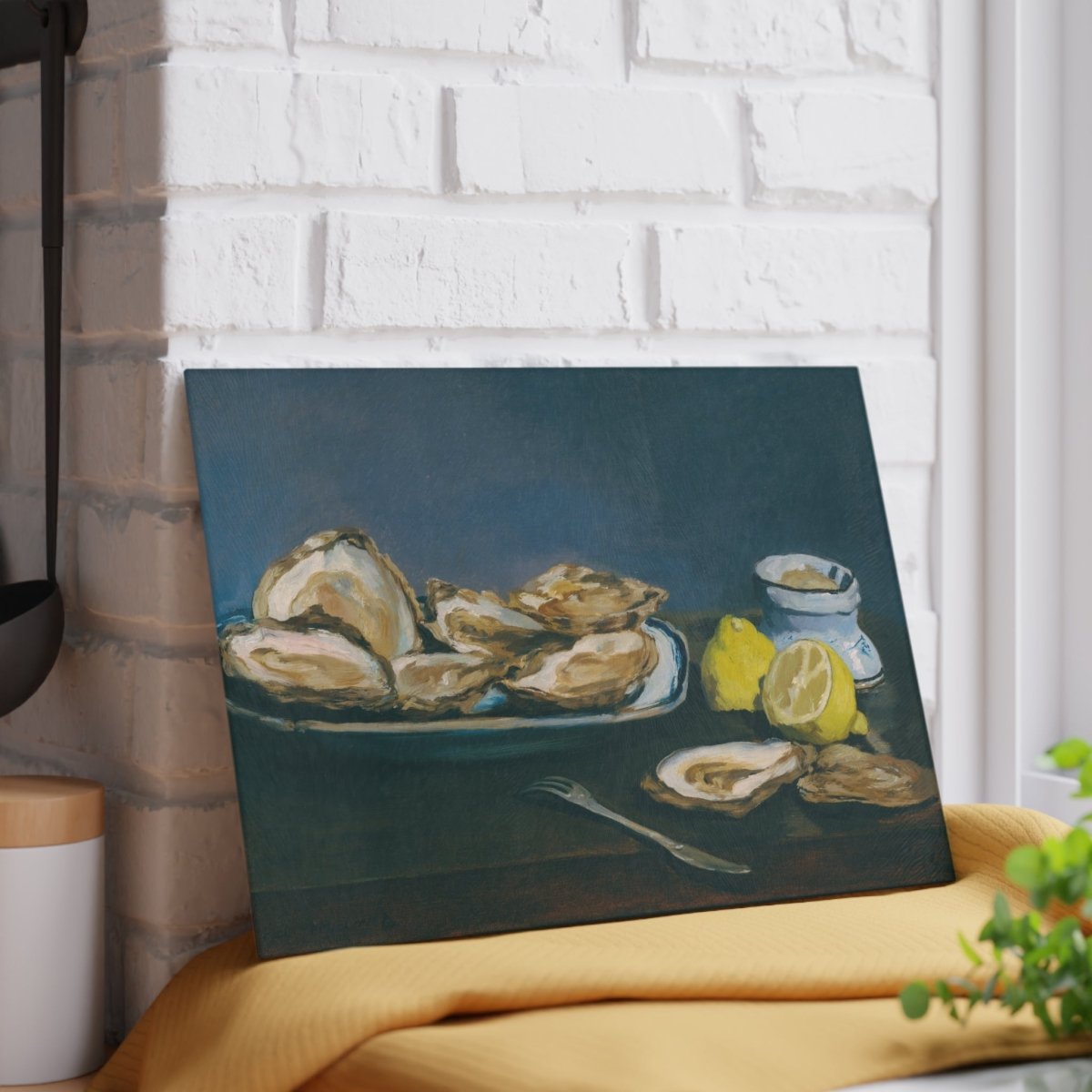 Still Life with Oysters and Lemons | Glass Chopping Board - Glass Chopping Board - Piccolo Fiore Prints
