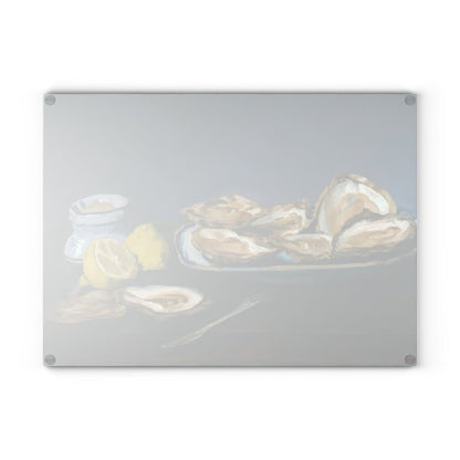 Still Life with Oysters and Lemons | Glass Chopping Board - Glass Chopping Board - Piccolo Fiore Prints
