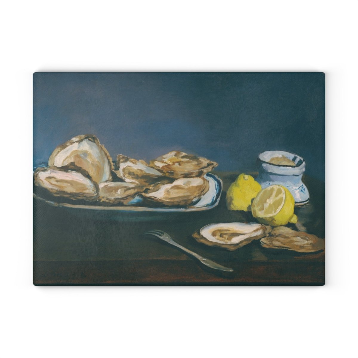 Still Life with Oysters and Lemons | Glass Chopping Board - Glass Chopping Board - Piccolo Fiore Prints