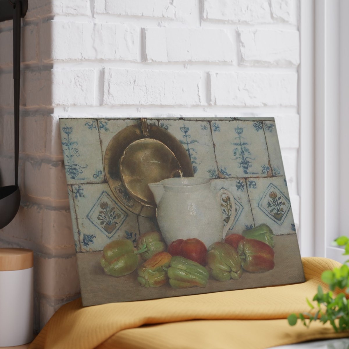 Still Life with Peppers | Glass Chopping Board - Glass Chopping Board - Piccolo Fiore Prints
