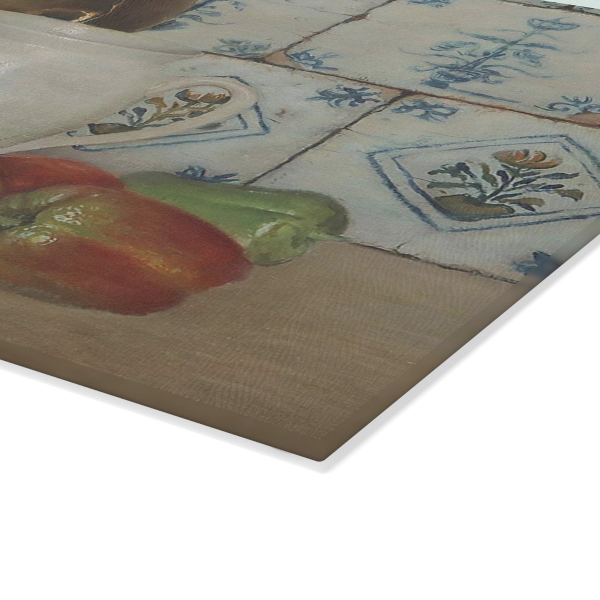 Still Life with Peppers | Glass Chopping Board - Glass Chopping Board - Piccolo Fiore Prints