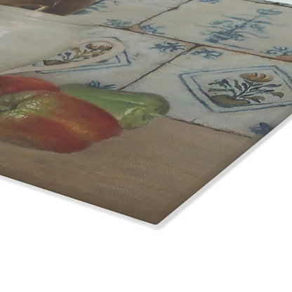 Still Life with Peppers | Glass Chopping Board - Glass Chopping Board - Piccolo Fiore Prints