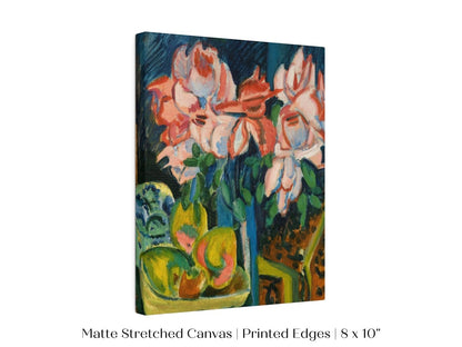 Still Life with Pink Roses and Fruit | P302 - Single Art Prints - Piccolo Fiore Prints