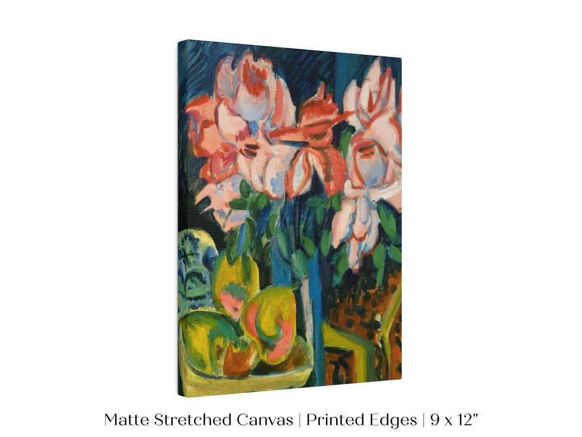 Still Life with Pink Roses and Fruit | P302 - Single Art Prints - Piccolo Fiore Prints