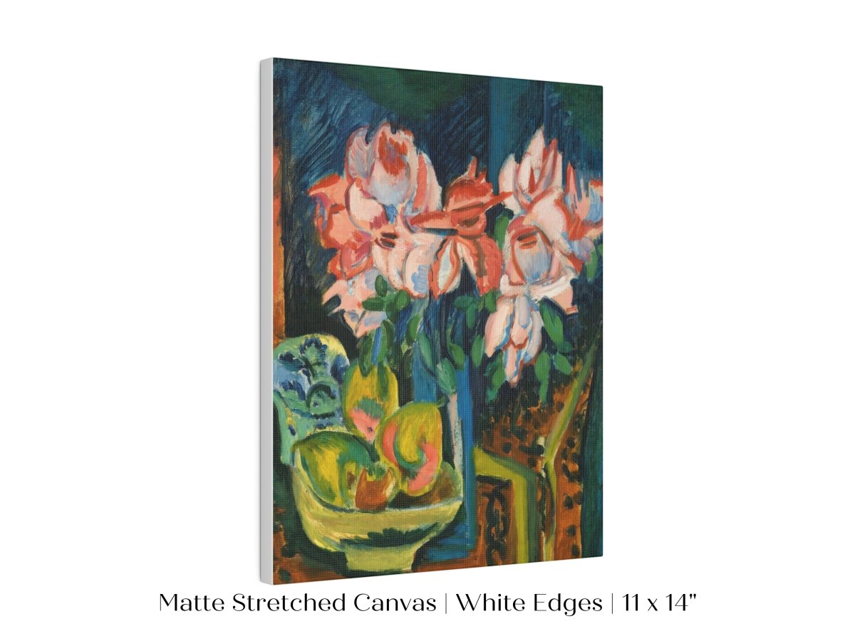 Still Life with Pink Roses and Fruit | P302 - Single Art Prints - Piccolo Fiore Prints