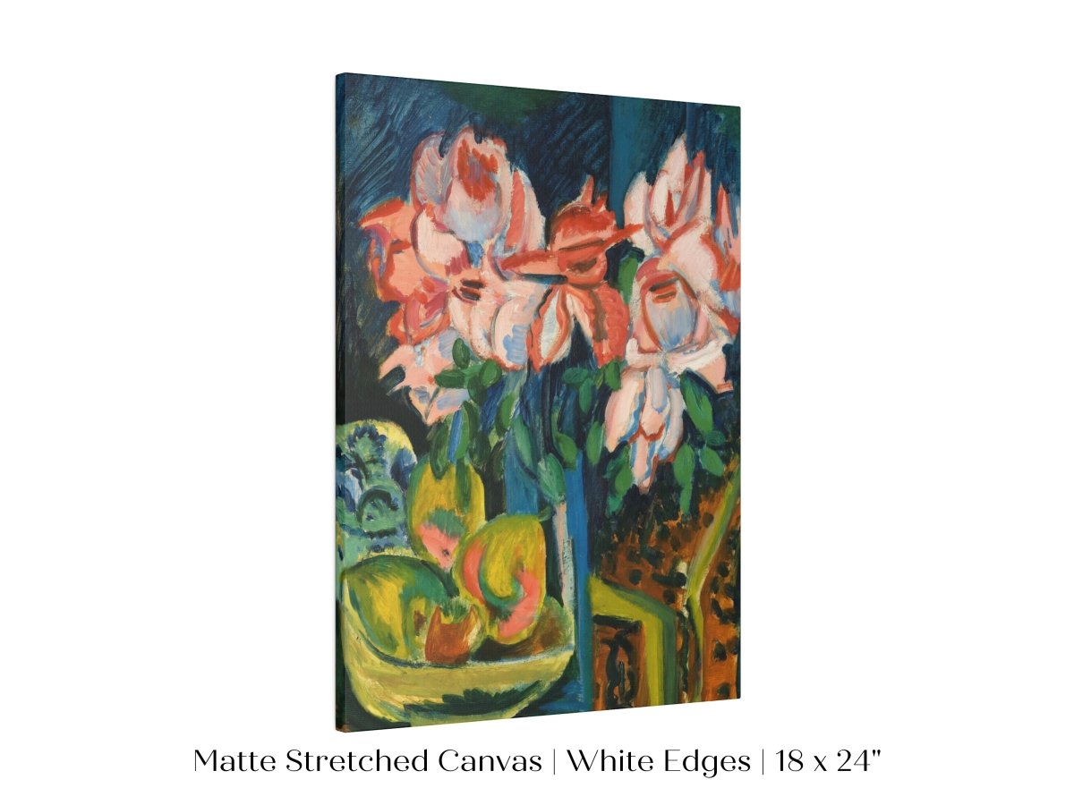 Still Life with Pink Roses and Fruit | P302 - Single Art Prints - Piccolo Fiore Prints