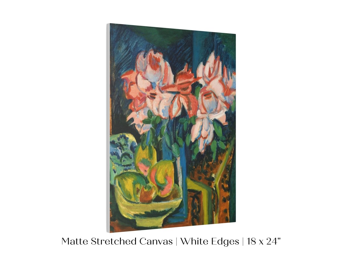 Still Life with Pink Roses and Fruit | P302 - Single Art Prints - Piccolo Fiore Prints