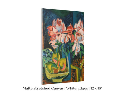 Still Life with Pink Roses and Fruit | P302 - Single Art Prints - Piccolo Fiore Prints