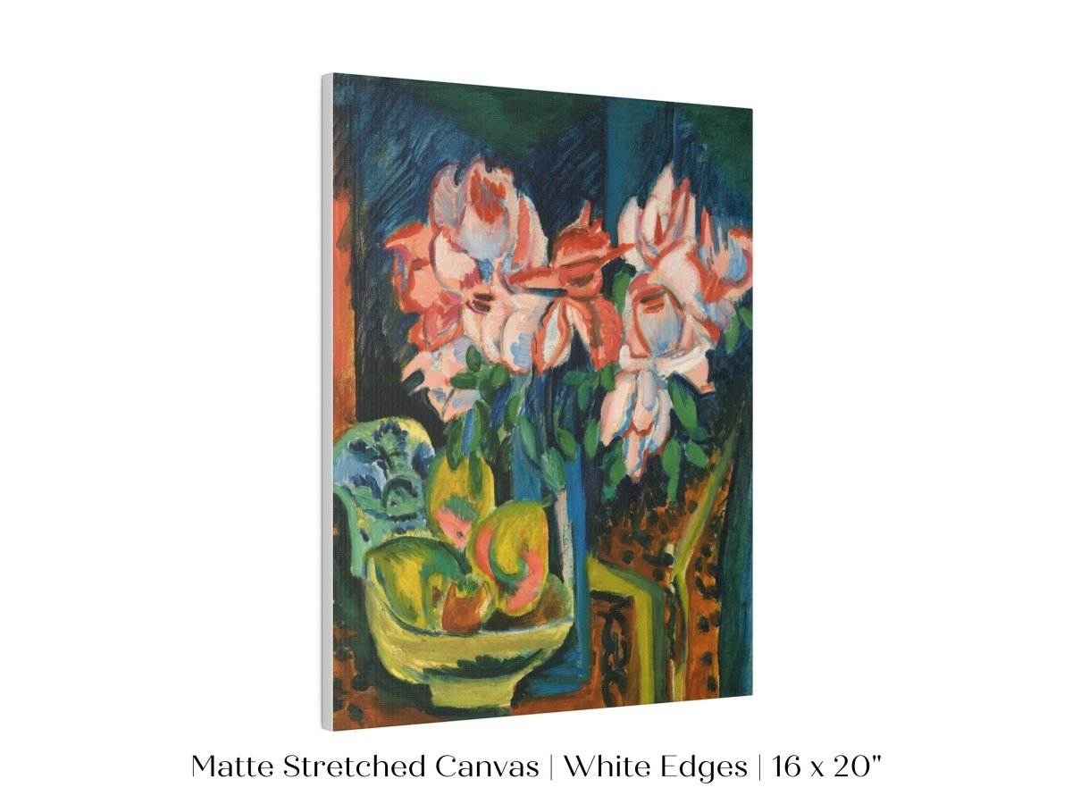 Still Life with Pink Roses and Fruit | P302 - Single Art Prints - Piccolo Fiore Prints