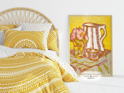 Still Life with Pitcher and Flowers | P142 - Single Art Prints - Piccolo Fiore Prints