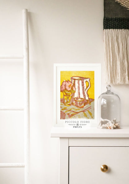 Still Life with Pitcher and Flowers | P142 - Single Art Prints - Piccolo Fiore Prints