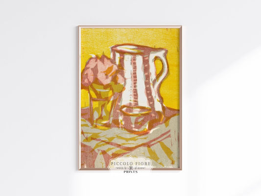 Still Life with Pitcher and Flowers | P142 - Single Art Prints - Piccolo Fiore Prints