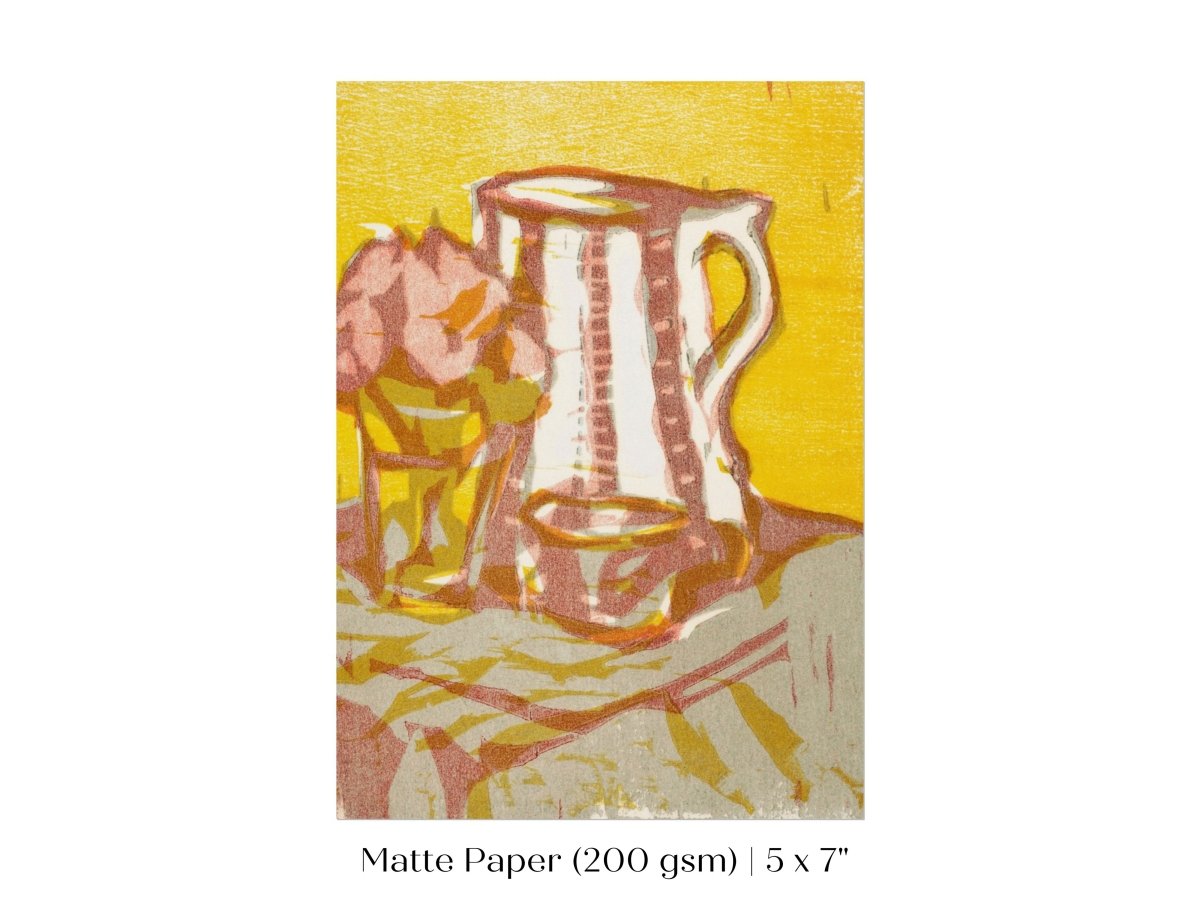Still Life with Pitcher and Flowers | P142 - Single Art Prints - Piccolo Fiore Prints