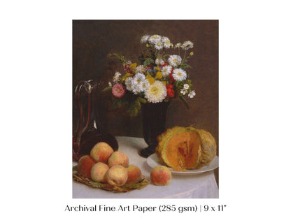 Still Life with Pumpkin, Flowers and Fruit | P474 - Single Art Prints - Piccolo Fiore Prints