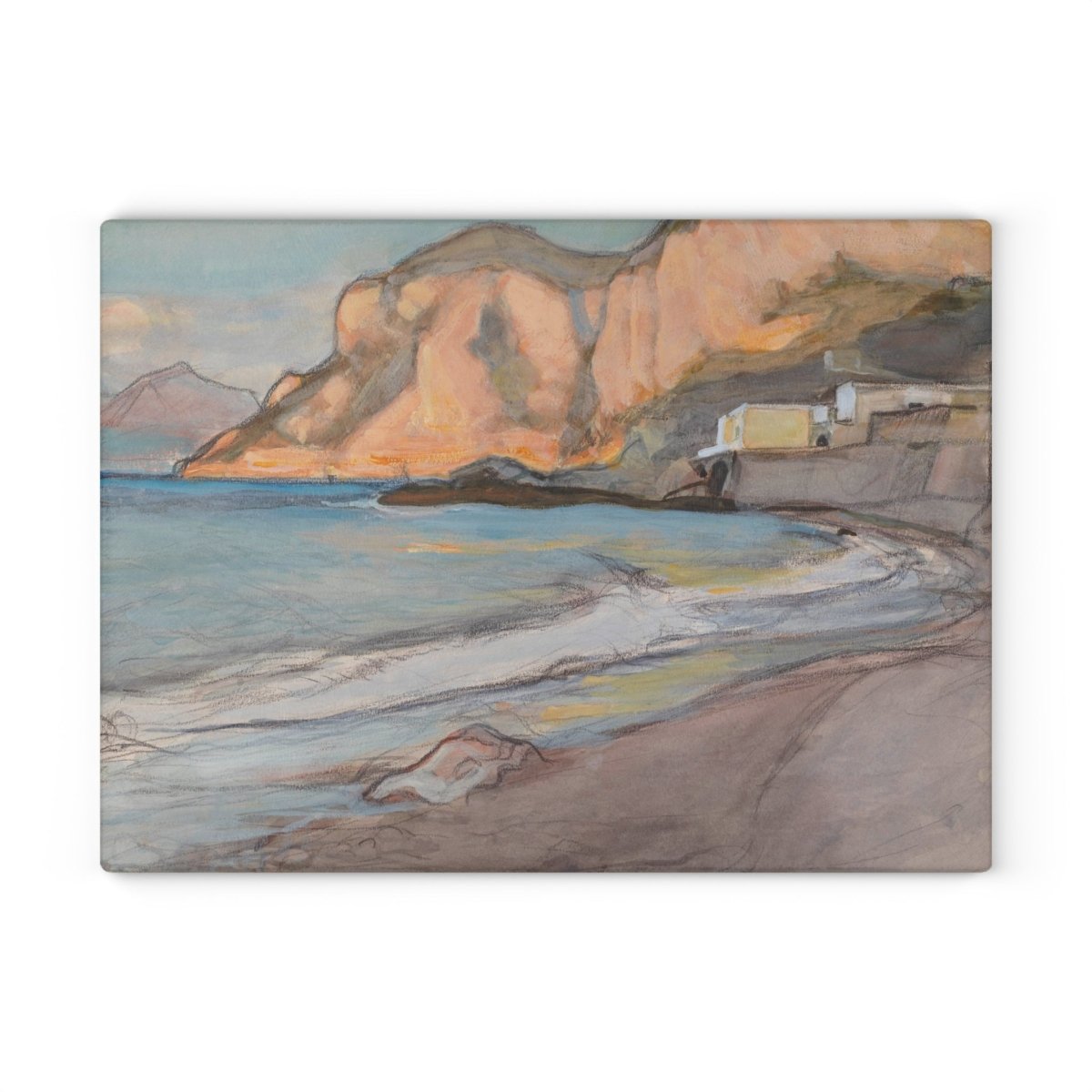 Sunlit Cliffs | Glass Chopping Board - Glass Chopping Board - Piccolo Fiore Prints