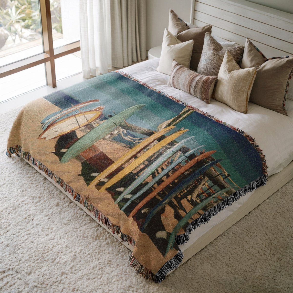 Surfboard Rack | Woven Blanket - Woven Blanket - Piccolo Fiore Prints