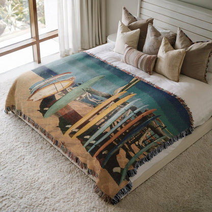 Surfboard Rack | Woven Blanket - Woven Blanket - Piccolo Fiore Prints