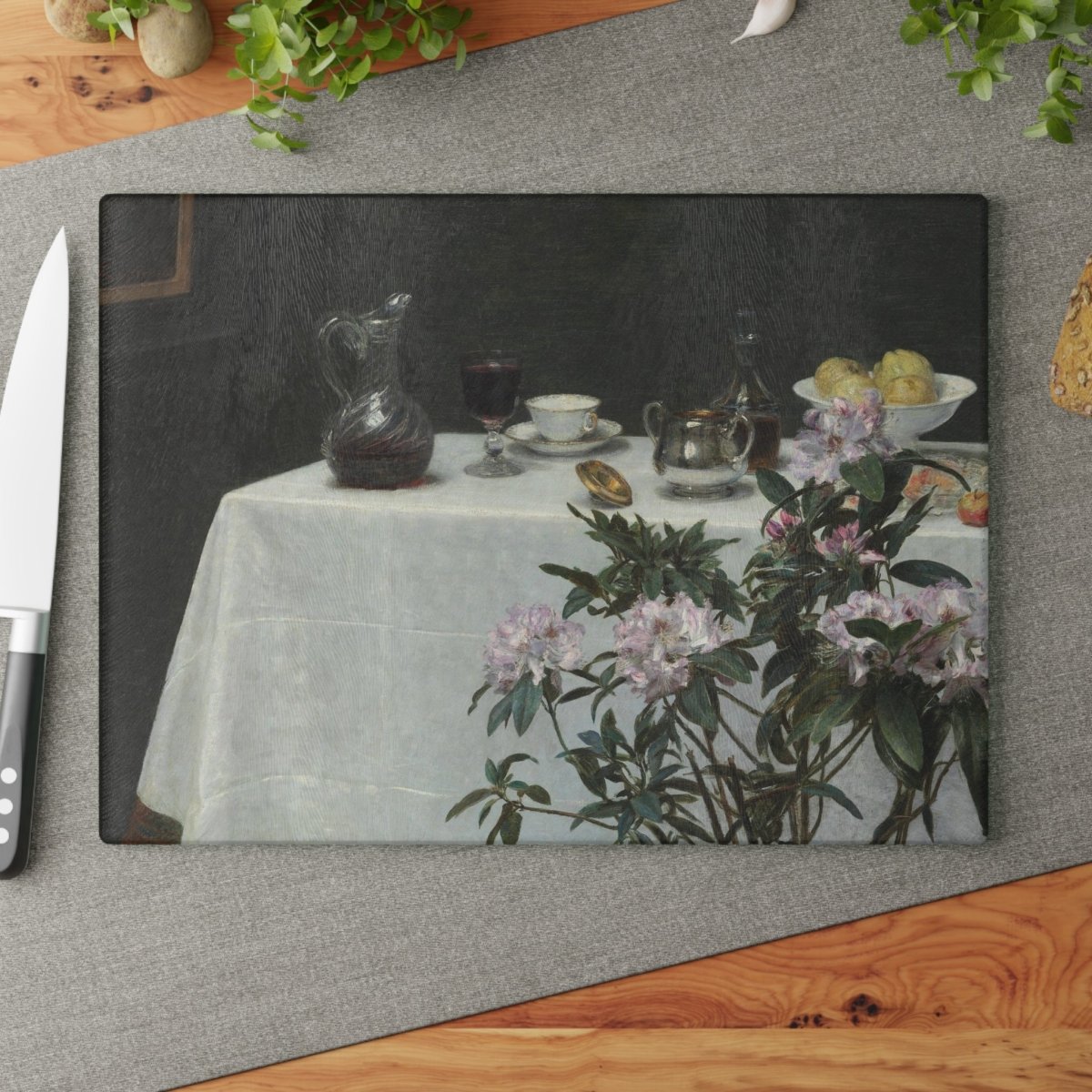 Tea or Wine? | Glass Chopping Board - Glass Chopping Board - Piccolo Fiore Prints