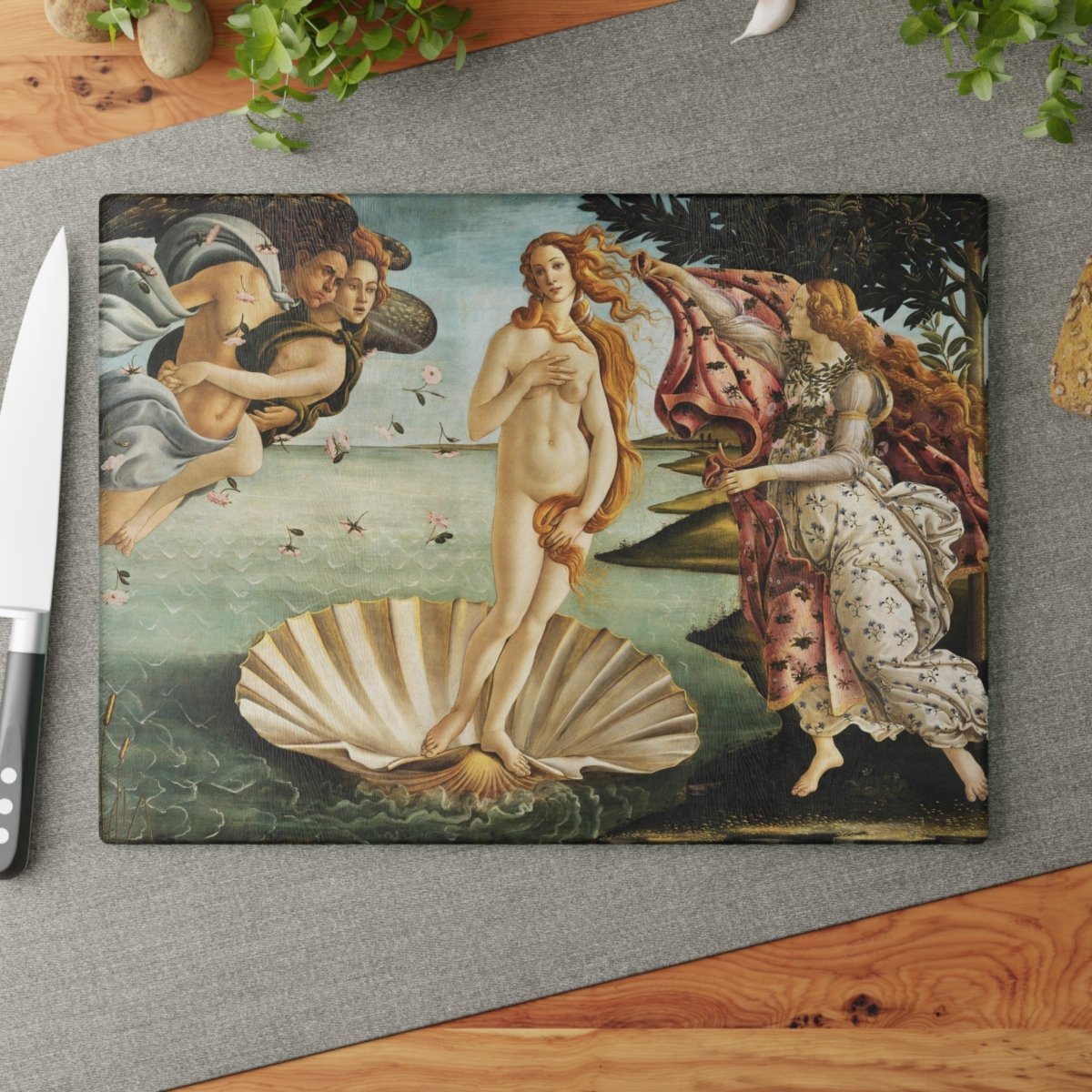 The Birth of Venus | Glass Chopping Board - Glass Chopping Board - Piccolo Fiore Prints