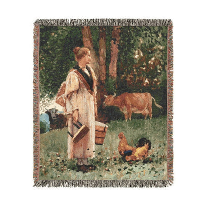 The Milk Maid | Woven Blanket - Woven Blanket - Piccolo Fiore Prints