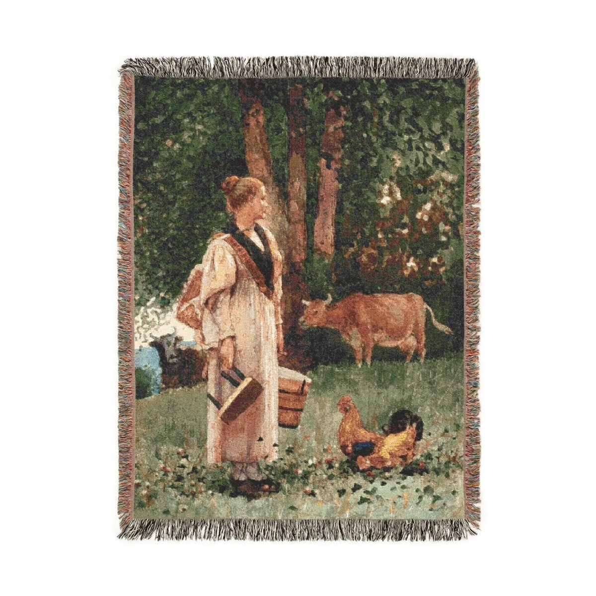 The Milk Maid | Woven Blanket - Woven Blanket - Piccolo Fiore Prints