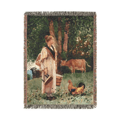 The Milk Maid | Woven Blanket - Woven Blanket - Piccolo Fiore Prints
