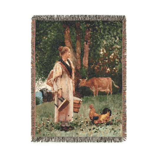 The Milk Maid | Woven Blanket - Woven Blanket - Piccolo Fiore Prints