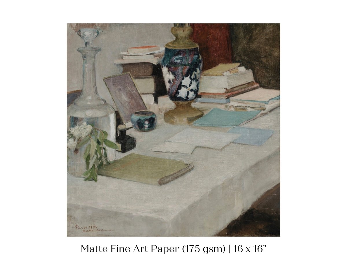 The Writer | Still Life | P447 - Single Square Art Prints - Piccolo Fiore Prints