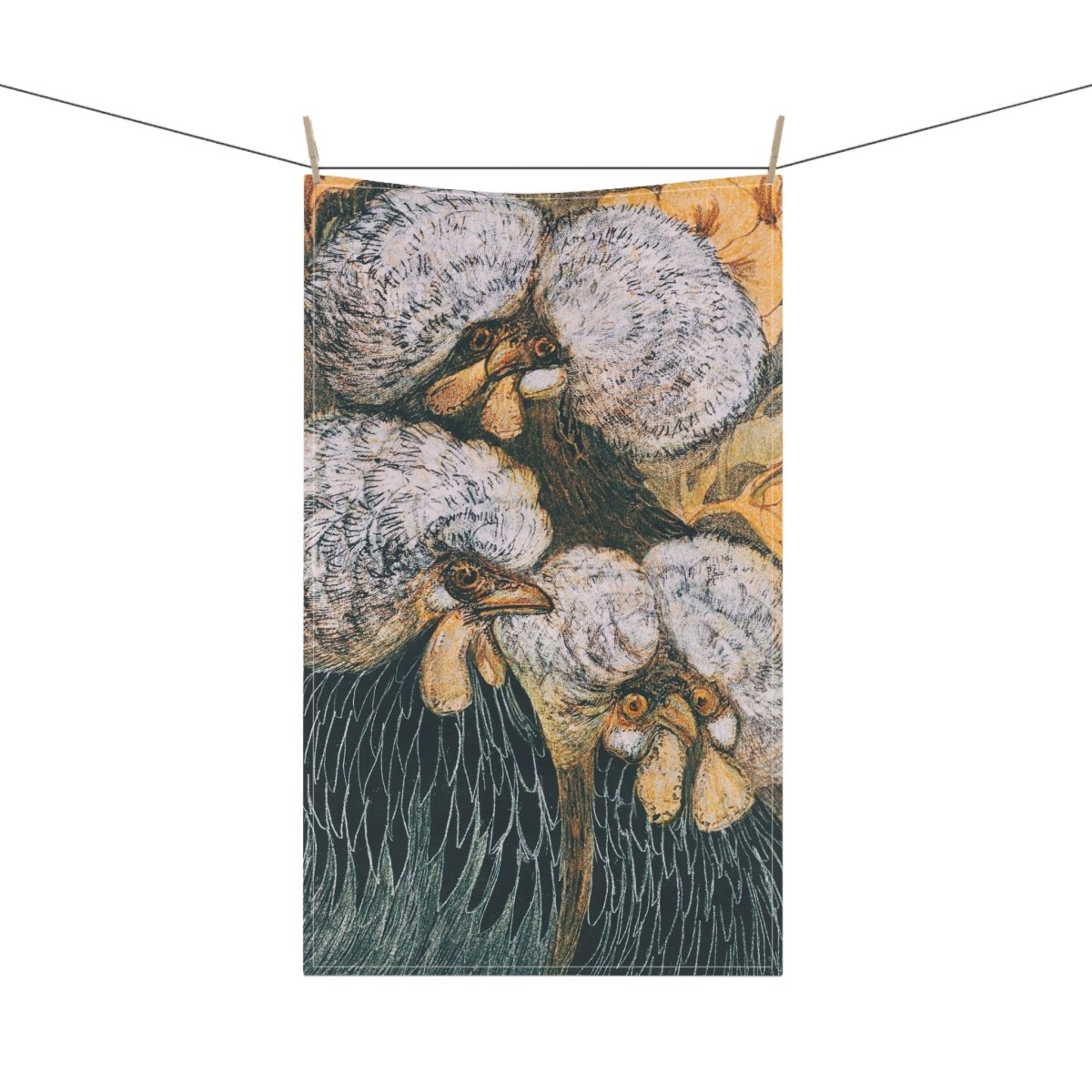Three Hens | Tea Towel - Tea Towel - Piccolo Fiore Prints