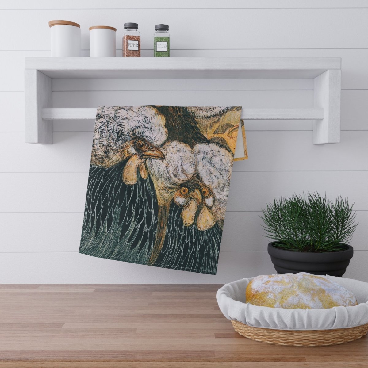 Three Hens | Tea Towel - Tea Towel - Piccolo Fiore Prints