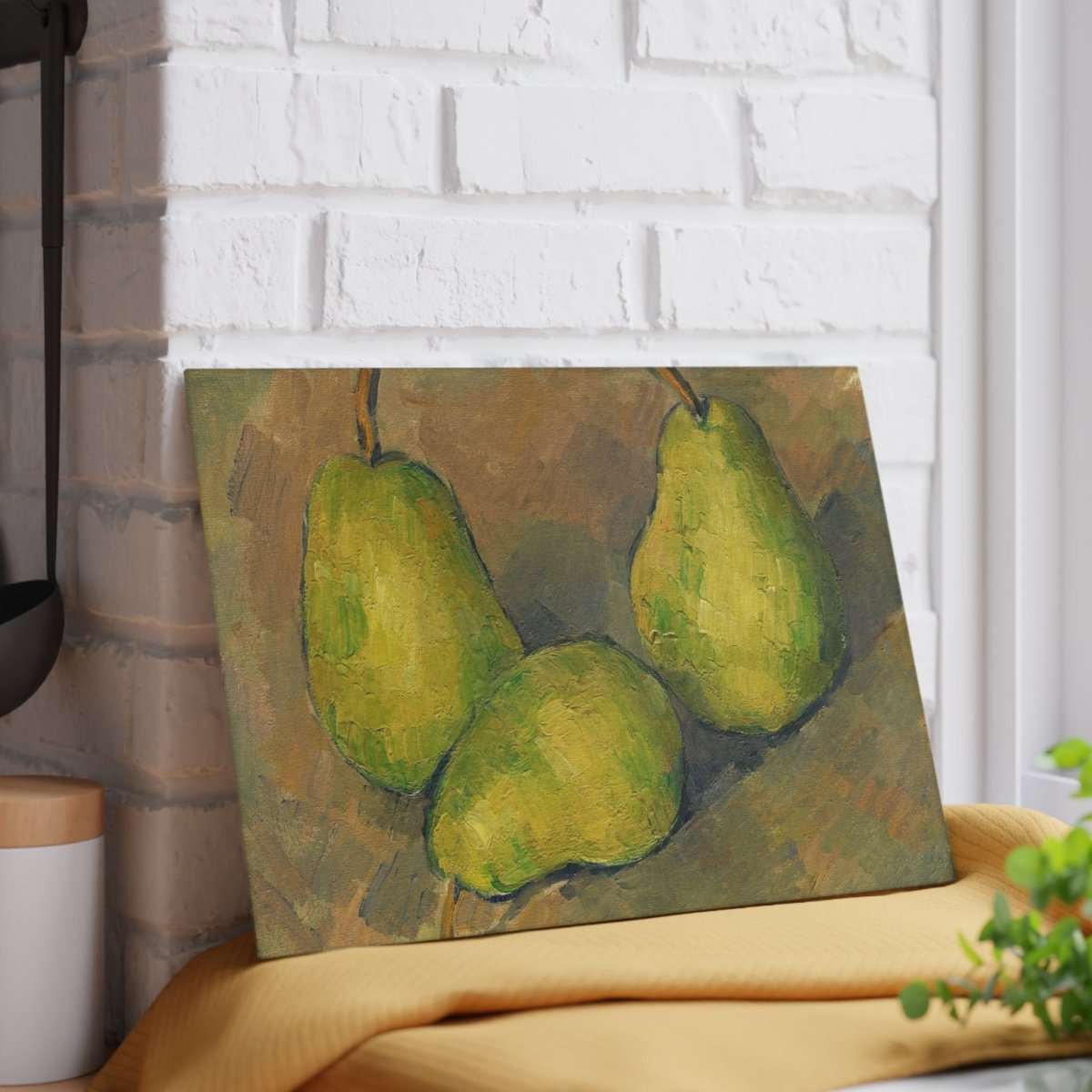 Three Pears | Glass Chopping Board - Glass Chopping Board - Piccolo Fiore Prints