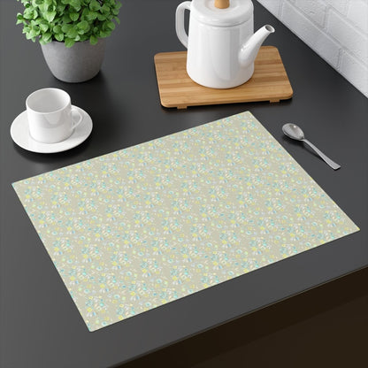 Tiny Bouquets in Beige | Placemat - Cotton Twill Placemat - Piccolo Fiore Prints