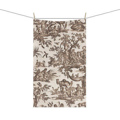 Toile de Jouy in Cream and Brown | Tea Towel - Tea Towel - Piccolo Fiore Prints