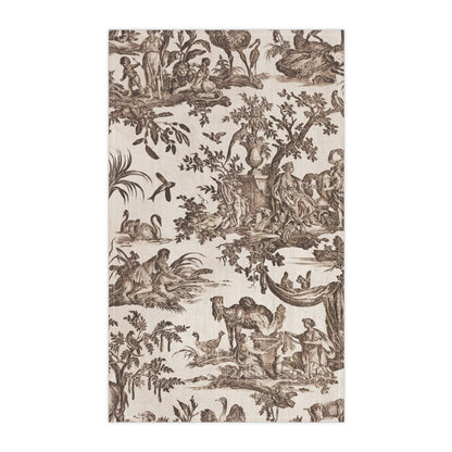 Toile de Jouy in Cream and Brown | Tea Towel - Tea Towel - Piccolo Fiore Prints