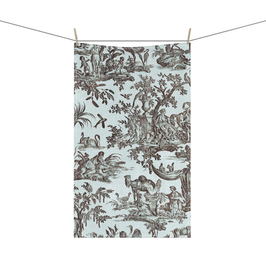 Toile de Jouy in Pale Blue and Brown | Tea Towel - Tea Towel - Piccolo Fiore Prints