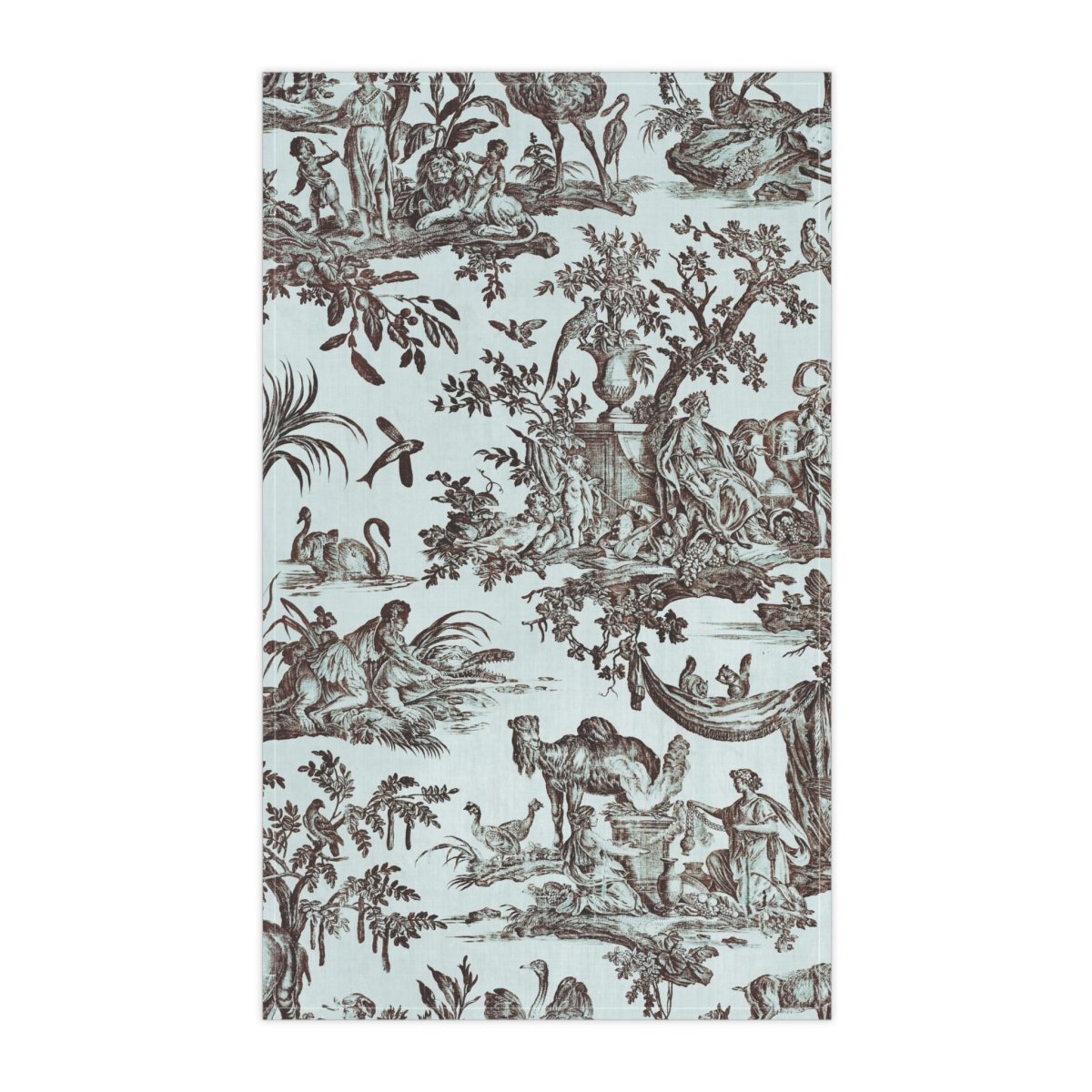Toile de Jouy in Pale Blue and Brown | Tea Towel - Tea Towel - Piccolo Fiore Prints