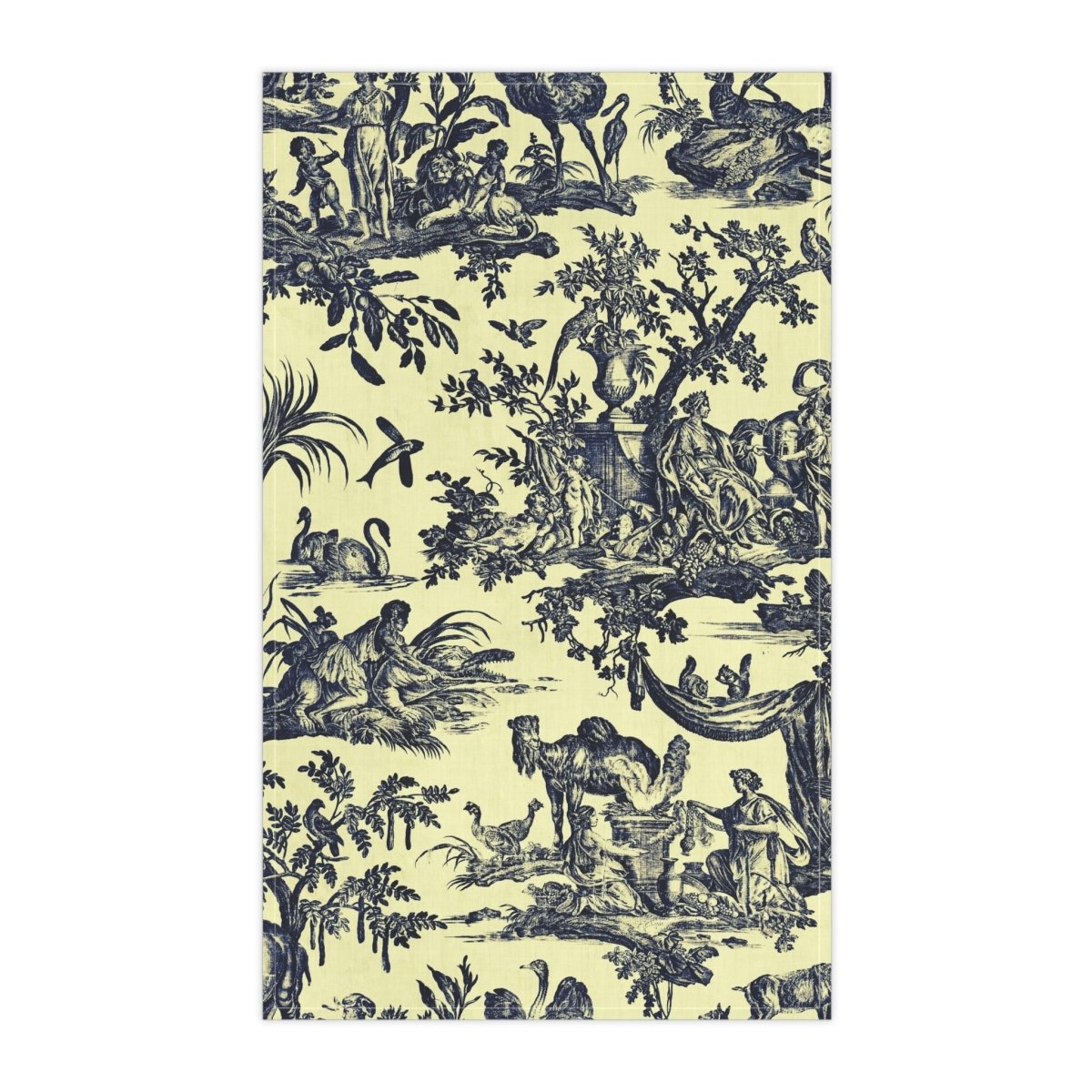 Toile de Jouy in Yellow and Black | Tea Towel - Tea Towel - Piccolo Fiore Prints