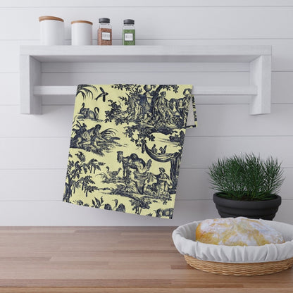 Toile de Jouy in Yellow and Black | Tea Towel - Tea Towel - Piccolo Fiore Prints