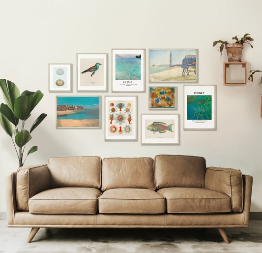 Turquoise Coastal | Gallery Wall Set | 9 Prints | S9 - 1 - Gallery Wall Set - Piccolo Fiore Prints