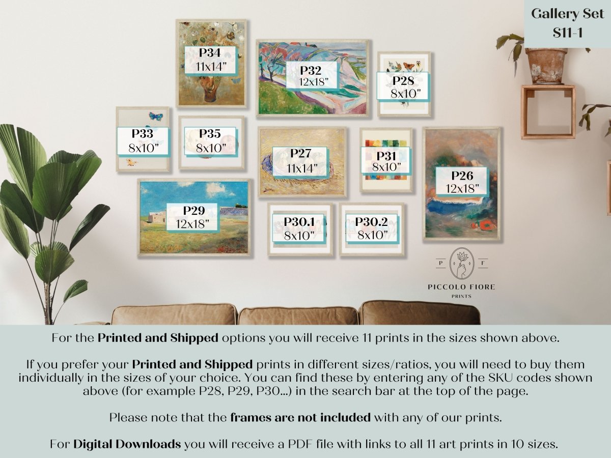 Turquoise Skies | Gallery Wall Set | 11 Prints | S11 - 1 - Gallery Wall Set - Piccolo Fiore Prints