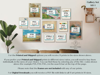 Turquoise Skies | Gallery Wall Set | 11 Prints | S11 - 1 - Gallery Wall Set - Piccolo Fiore Prints