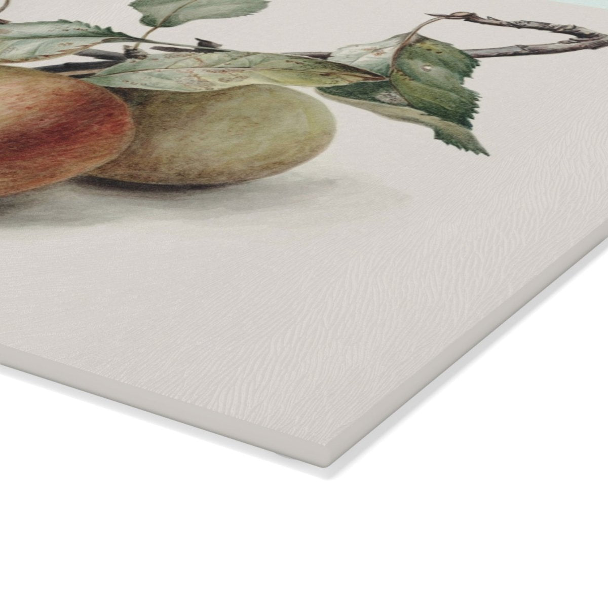 Two Apples on a Branch | Glass Chopping Board - Glass Chopping Board - Piccolo Fiore Prints