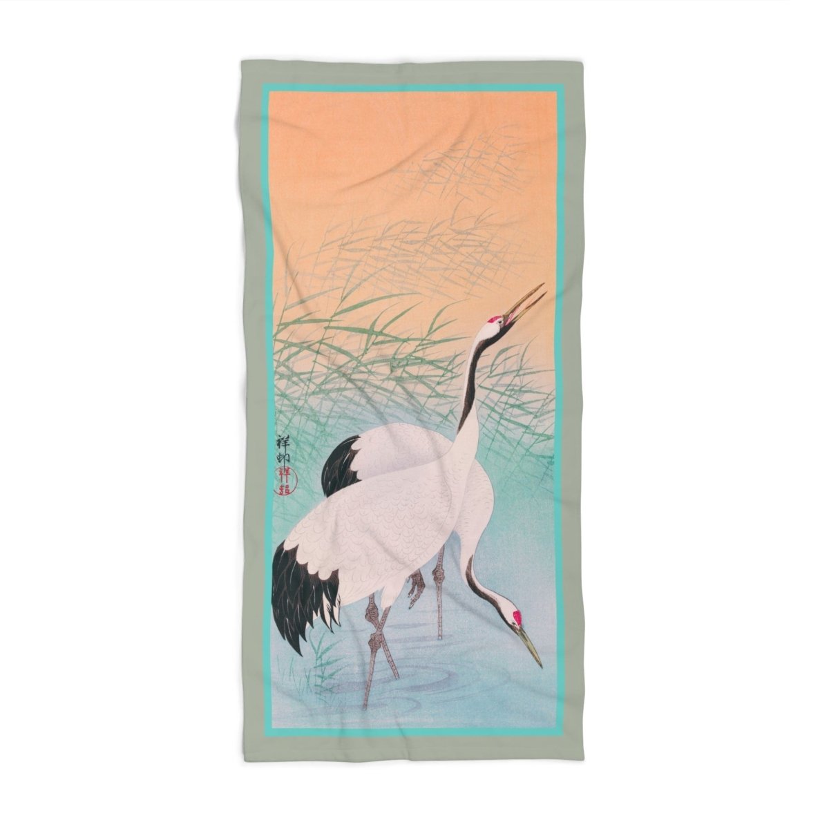Two Cranes | Beach Towel - Beach Towel - Piccolo Fiore Prints