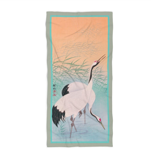 Two Cranes | Beach Towel - Beach Towel - Piccolo Fiore Prints