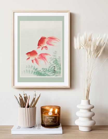 Two Veil Goldfish | Vintage Japanese Art | P161 - Single Art Prints - Piccolo Fiore Prints